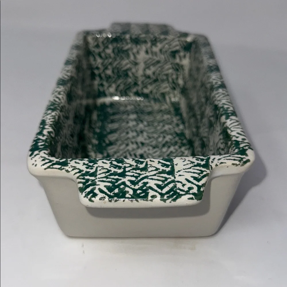 Vintage Stoneware Apple Design Baking Dish Loaf Bread Pan cottagecore